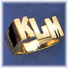14K Gold Personalized Three Initial Men