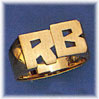 14K Gold Personalized Two Initials Men