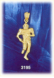 14K Gold Football Receiver Charm
