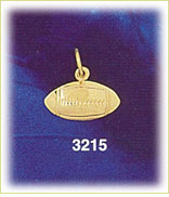 14K Gold Smooth Football Charm