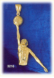 14K Gold Basketball Player #5 Jersey Charm