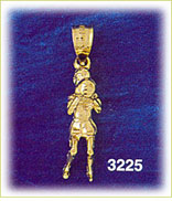 14K Gold 3D Basketball Player Charm