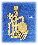 14K Gold Basketball #1 Charm