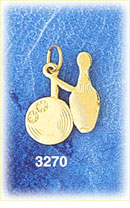 14K Gold Bowling Pin & Ball Charm