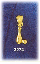 14K Gold 3D Bowling Pin & Ball Charm