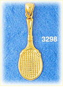 14K Gold Tennis Racquet Charm