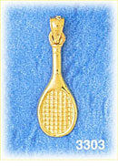 14Kt Gold Tennis Racket Charm