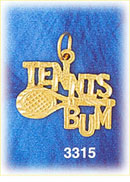 14K Gold Tennis Bum Charm