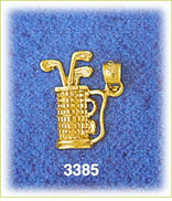 14K Gold 3D Golf Bag Charm