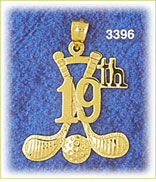 14K Gold 19th Hole Golf Charm