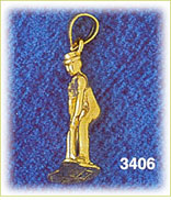 14K Gold 3D Male Golfer Charm