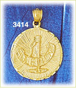 14K Gold Golf In One Medallion Charm