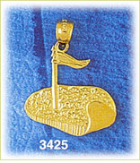 14K Gold Golf Hole & Flag Charm