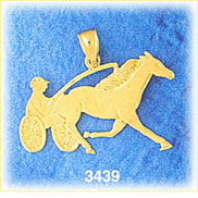 14K Gold Harness Racing Horse Charm
