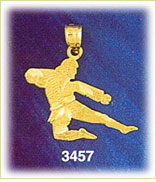 14K Gold Karate Kick Charm