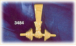 14K Gold One Handed 3D Barbell Charm