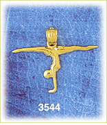 14K Gold Handstand Split Gymnastics Charm