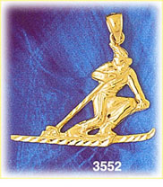 14K Gold Male Skiing Charm