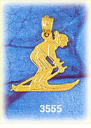 14K Gold Ski Charm