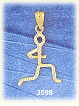 14K Gold Runner Symbol Charm