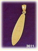 14K Gold Surf Board Charm
