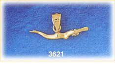 14K Gold 3D Swimmer Charm