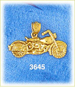 14K Gold Customized Motorcycle Charm