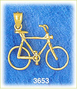 14K Gold 10-Speed Bicycle Charm 3D
