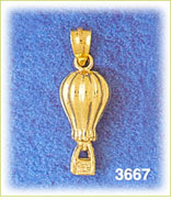 14K Gold 3D Air Balloon Charm