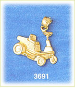 14K Gold Golf Car Charm