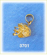 14K Gold 3D Football Helmet Charm
