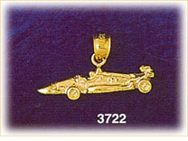 14K Gold Car Racing Charm