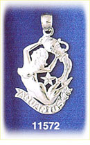 14K White Gold Zodiac Aquarius Charm