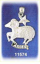 14K White Gold Zodiac Aries Charm