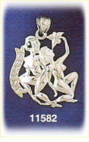 14K White Gold Zodiac Gemini Charm