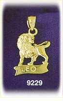 14K Gold 3-D Zodiac Leo Charm