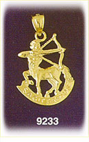 14K Gold 3-D Zodiac Sagittarius Charm