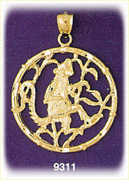 14K Gold Chinese Zodiac Monkey Charm