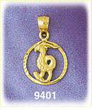 14K Gold Encircled Zodiac Capricorn Charm