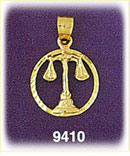 14K Gold Encircled Zodiac Libra Charm