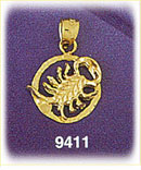 14K Gold Encircled Zodiac Scorpio Charm