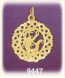 14K Gold Circled Zodiac Scorpio Charm
