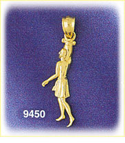 14K Gold Zodiac Aquarius Water Carrier Charm