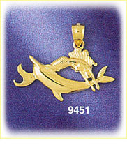 14K Gold Zodiac Pisces Fish Charm