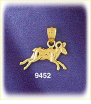 14K Gold Zodiac Aries Ram Charm