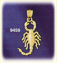 14K Gold Zodiac Scorpio Scorpion Charm