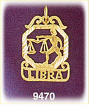 14K Gold Decorative Zodiac Libra Charm
