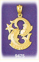 14Kt Gold Zodiac Pisces Charm