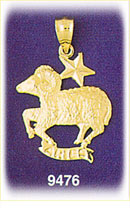 14Kt Gold Zodiac Aries Charm
