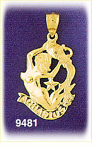 14Kt Gold Zodiac Aquarius Charm